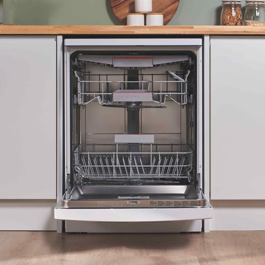 Bosch Series 6 Standard Dishwasher - White - Door open